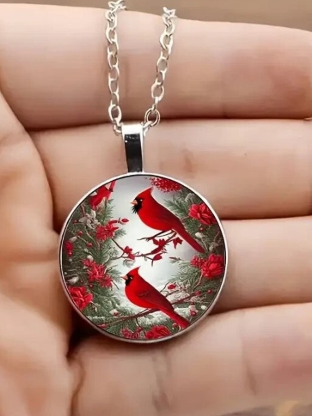 Red Cardinal Pendant Necklace - Women's Silver-Tone Jewelry